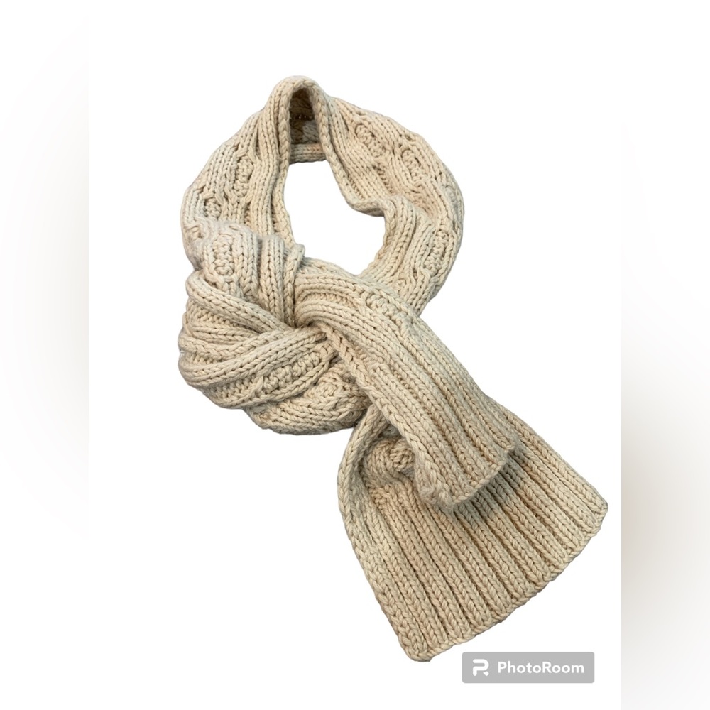 Vintage Cable Knit‎ Scarf Banana Republic Beige